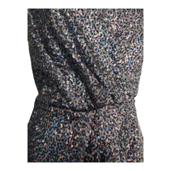 ASOS stunning midnight navy oasis sequin dress size S - Picture 11 of 12